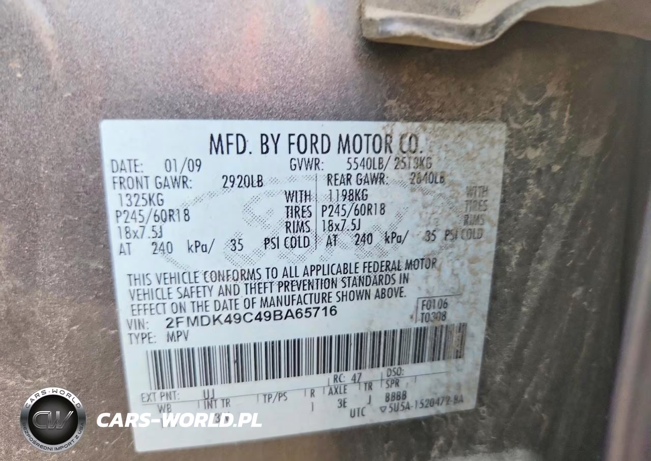 2009 Ford Edge Limited VIN:2FMDK49C49BA65716 - 13