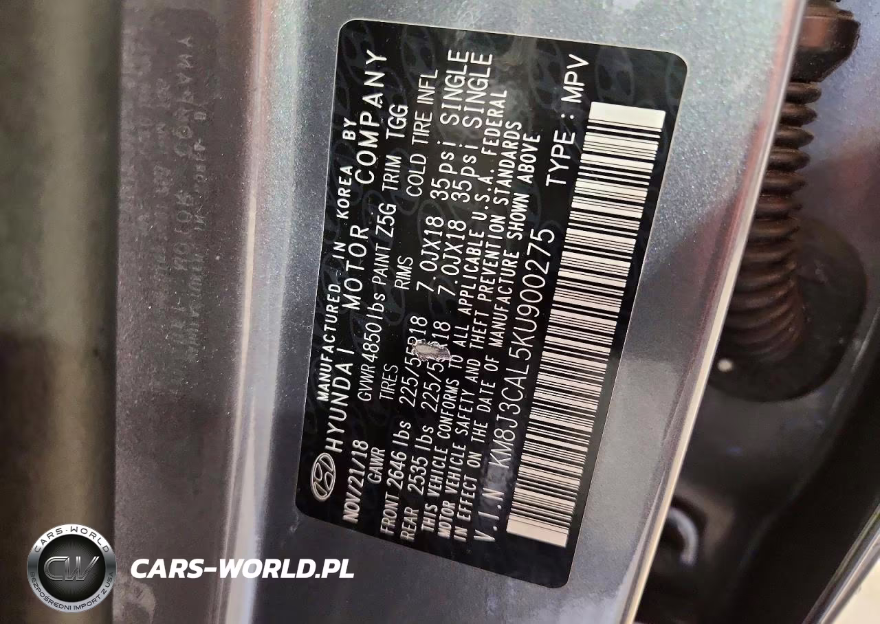 2019 Hyundai Tucson Sel VIN:KM8J3CAL5KU900275 - 13