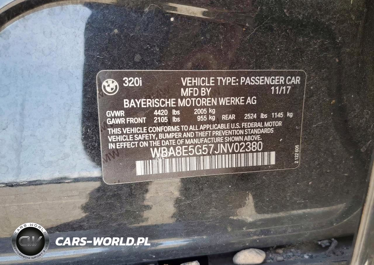 2018 BMW 320 Xi VIN:WBA8E5G57JNV02380 - 12