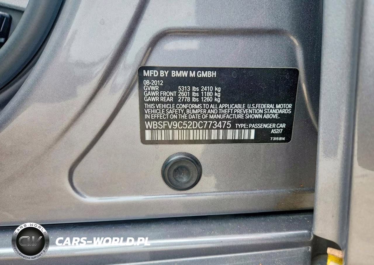 2013 BMW M5 VIN:WBSFV9C52DC773475 - 12