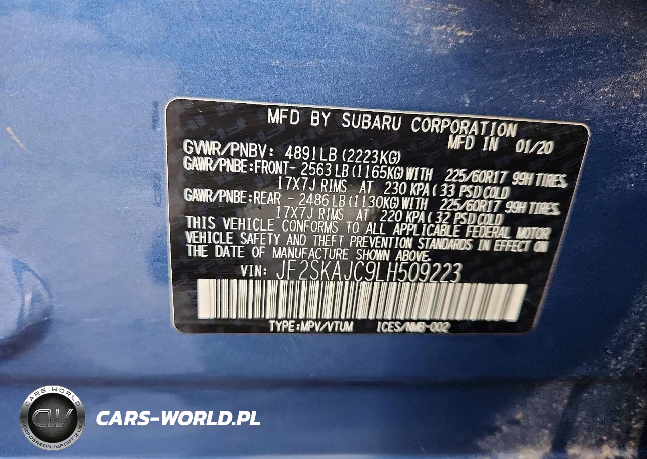 2020 Subaru Forester Premium VIN:JF2SKAJC9LH509223 - 13