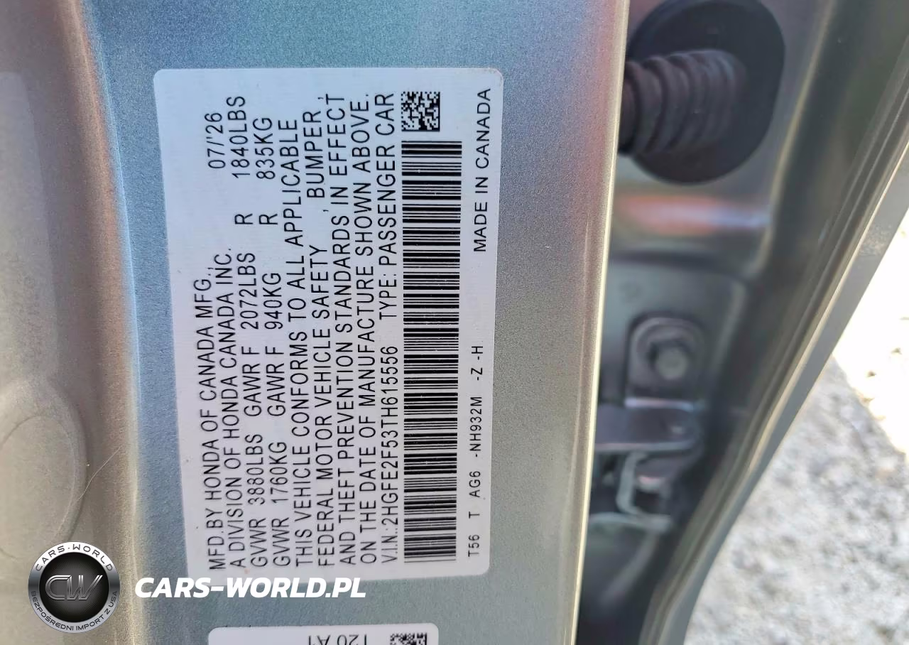 2026 Honda Civic Sport VIN:2HGFE2F53TH615556 - 12