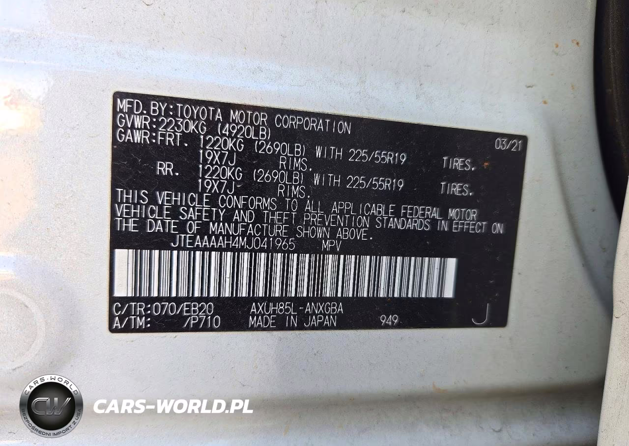 2021 Toyota Venza Xle VIN:JTEAAAAH4MJ041965 - 13