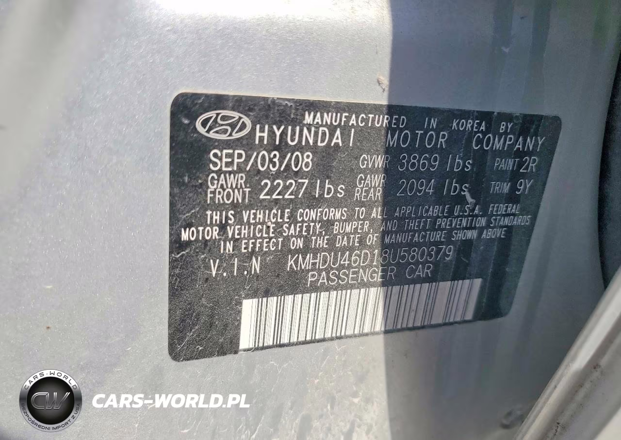 2008 Hyundai Elantra Gls VIN:KMHDU46D18U580379 - 13