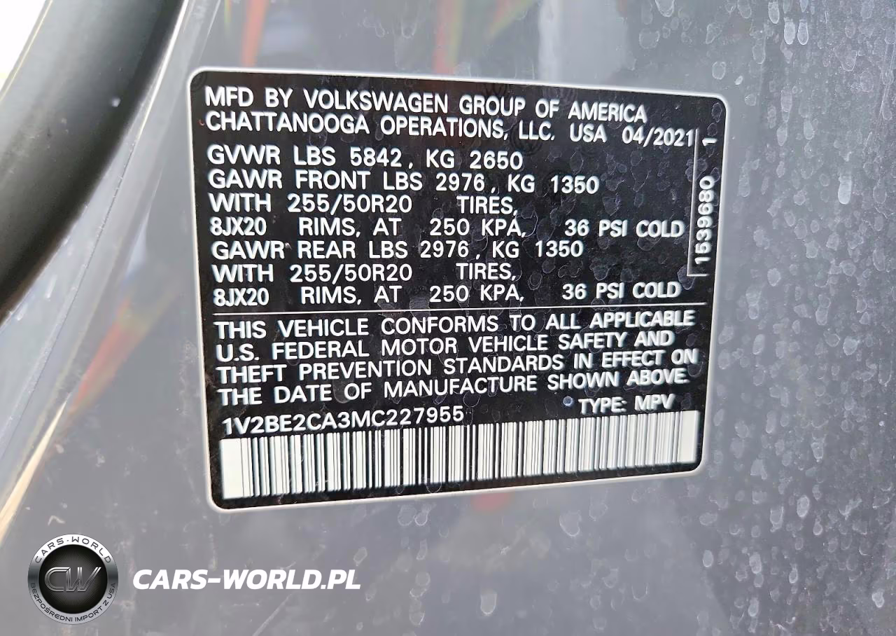 2021 Volkswagen Atlas Cross Sport Sel VIN:1V2BE2CA3MC227955 - 12