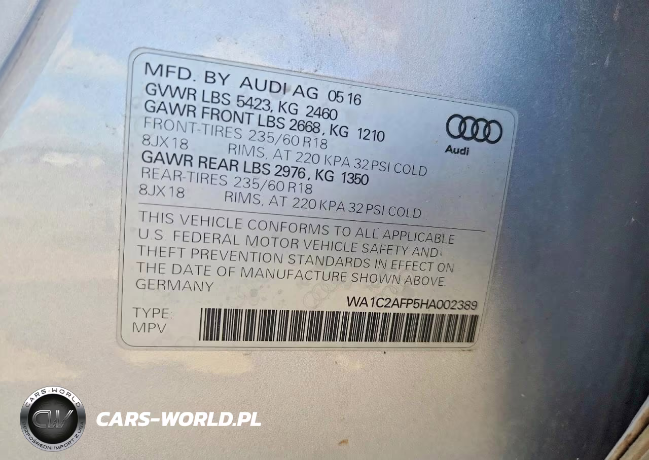 2017 Audi Q5 Premium VIN:WA1C2AFP5HA002389 - 13