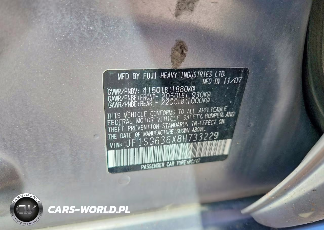2008 Subaru Forester 2.5X VIN:JF1SG636X8H733229 - 12