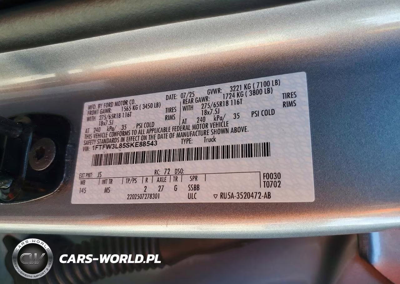 2025 Ford F150 Xlt VIN:1FTFW3L85SKE88543 - 12