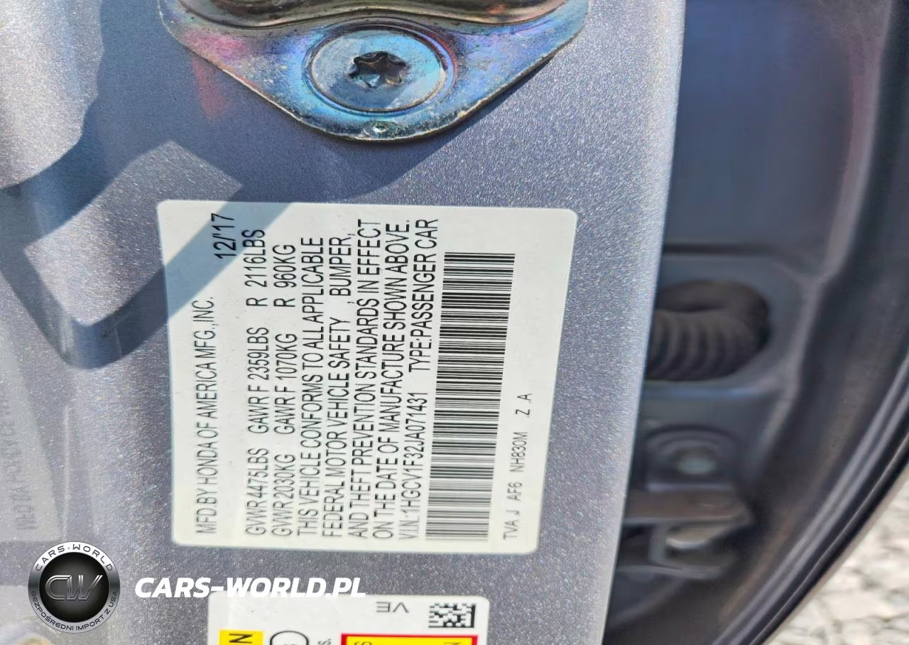 2018 Honda Accord Sport VIN:1HGCV1F32JA071431 - 12