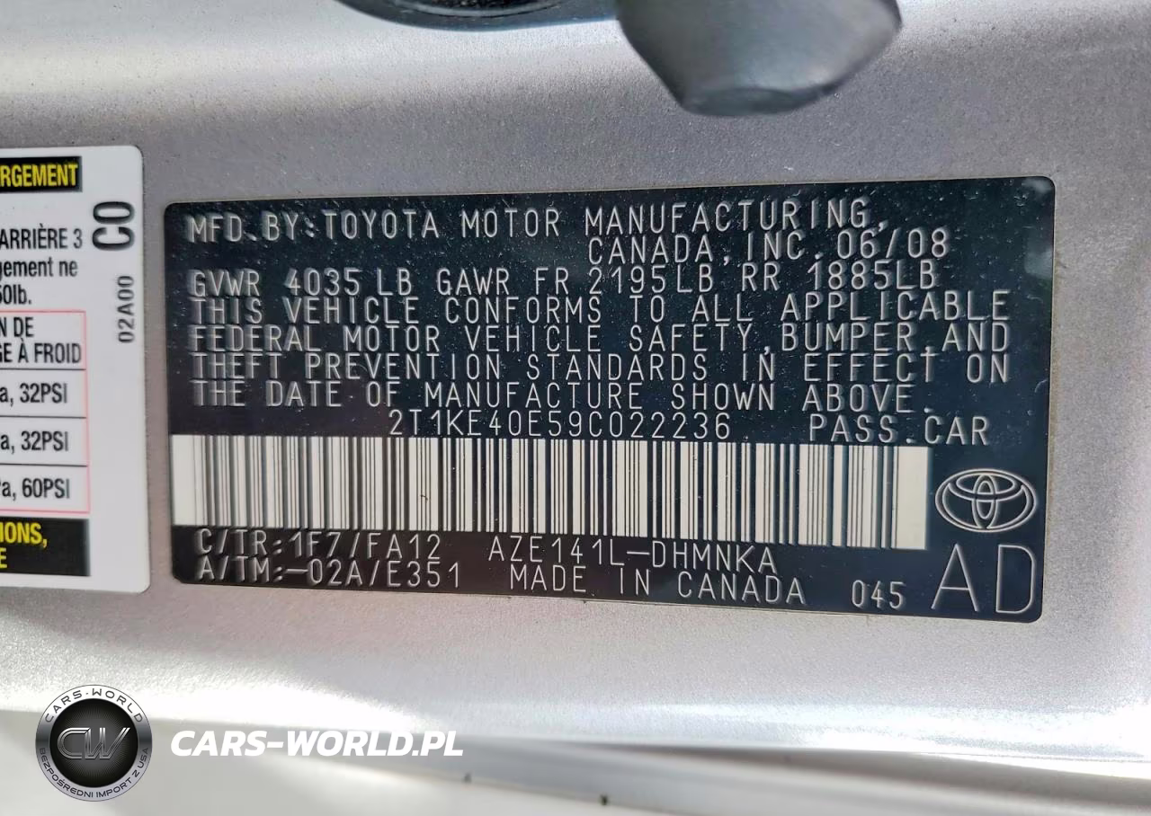 2009 Toyota Matrix S VIN:2T1KE40E59C022236 - 12