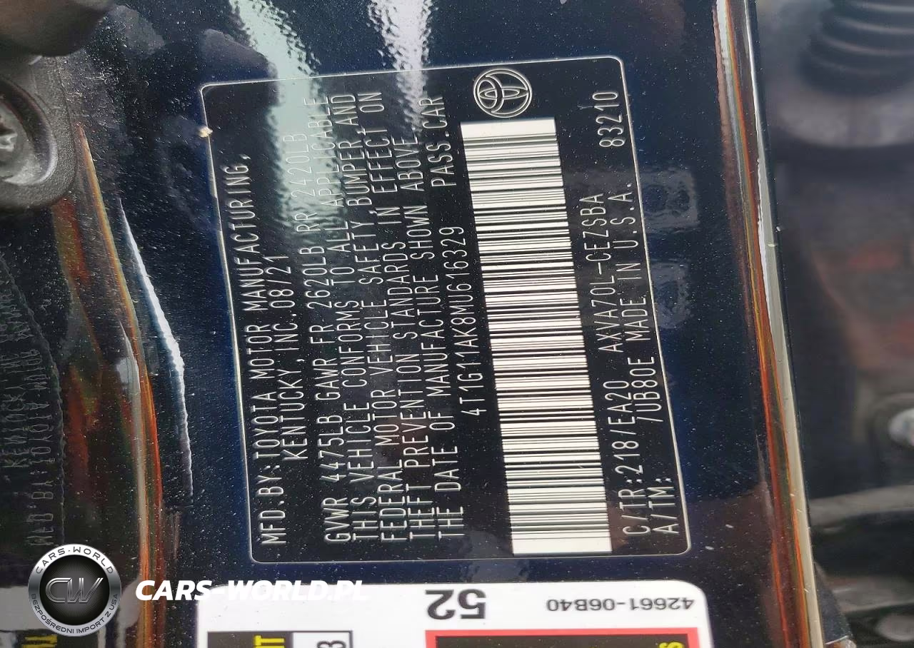 2021 Toyota Camry Se VIN:4T1G11AK8MU616329 - 12