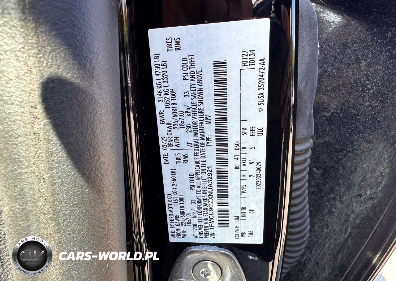 2022 Ford Escape Sel VIN:1FMCU9CZXNUA32921 - 10
