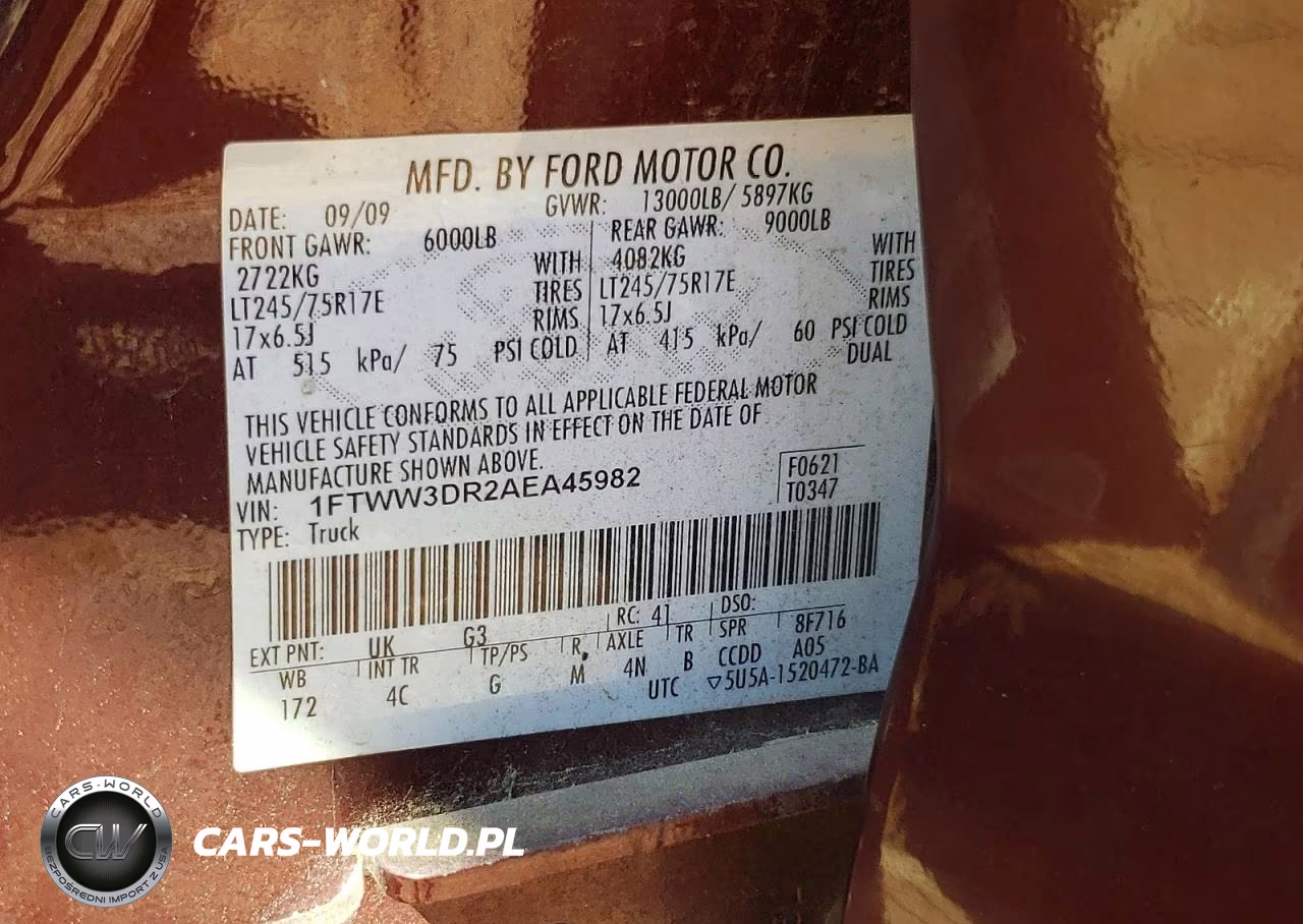 2010 Ford F350 Super Duty Lariat VIN:1FTWW3DR2AEA45982 - 12