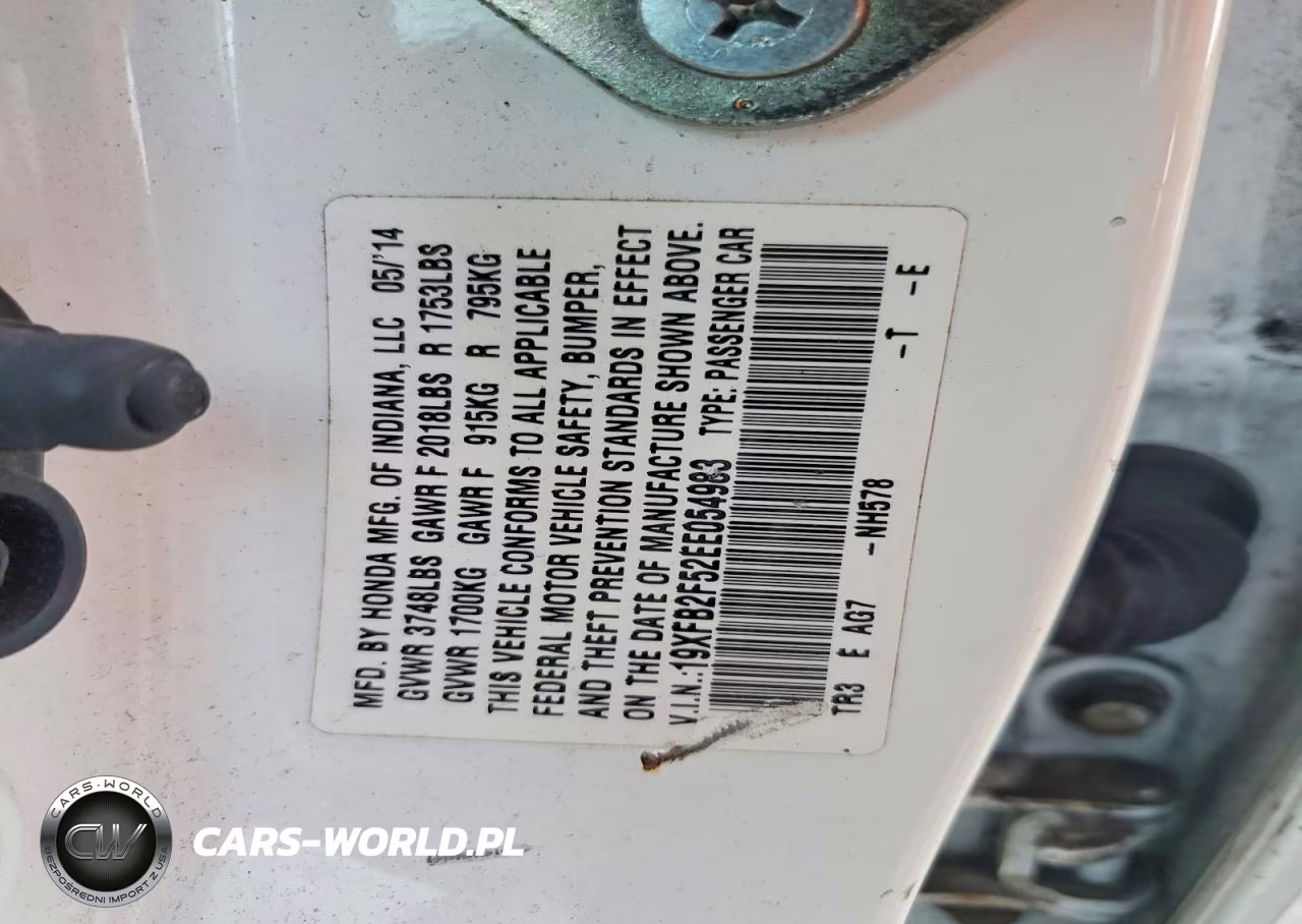 2014 Honda Civic Lx VIN:19XFB2F52EE054983 - 12