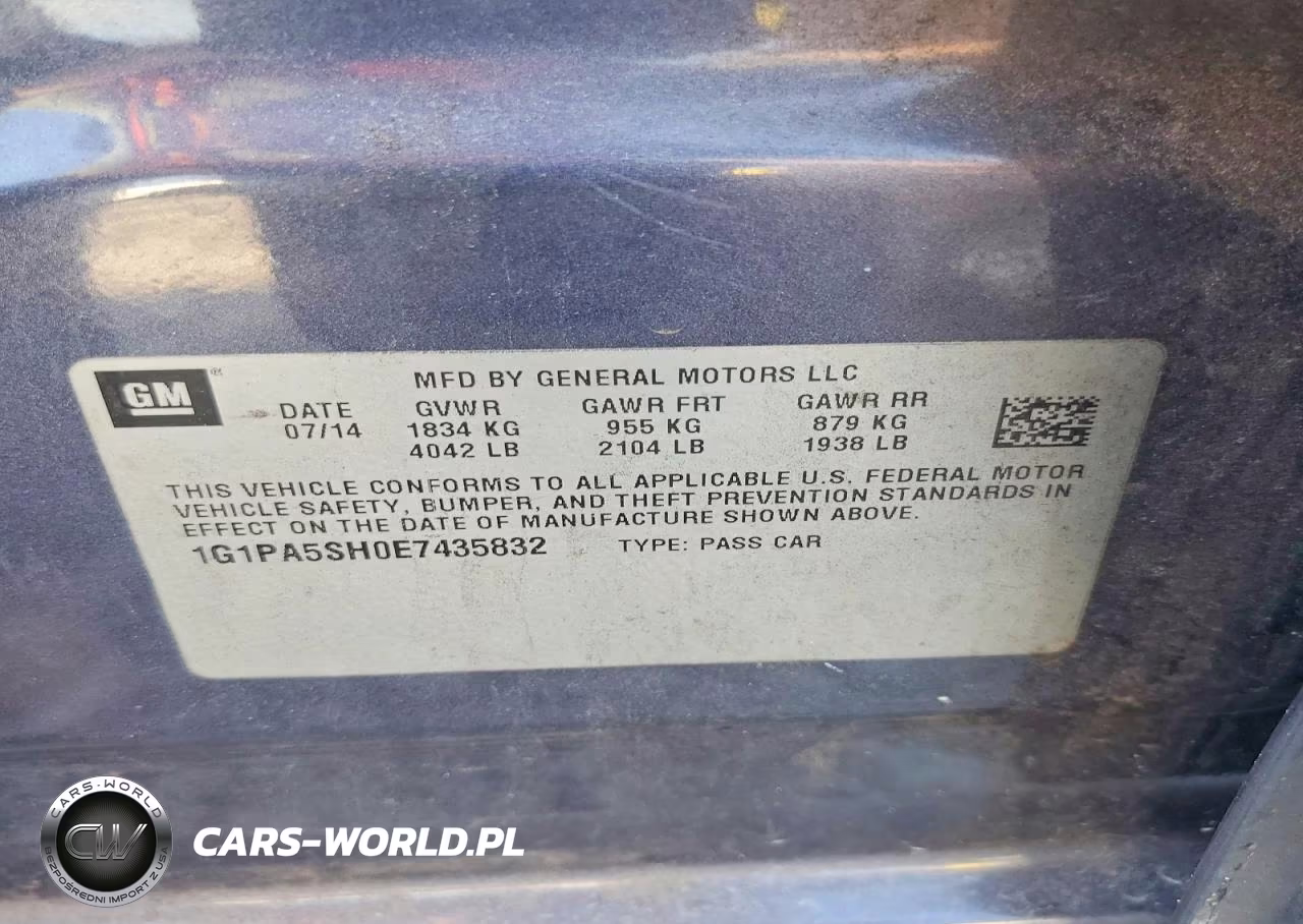 2014 Chevrolet Cruze Ls VIN:1G1PA5SH0E7435832 - 12