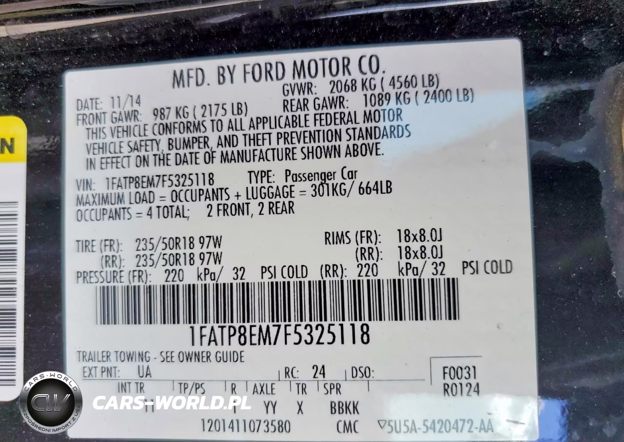 2015 Ford Mustang VIN:1FATP8EM7F5325118 - 12