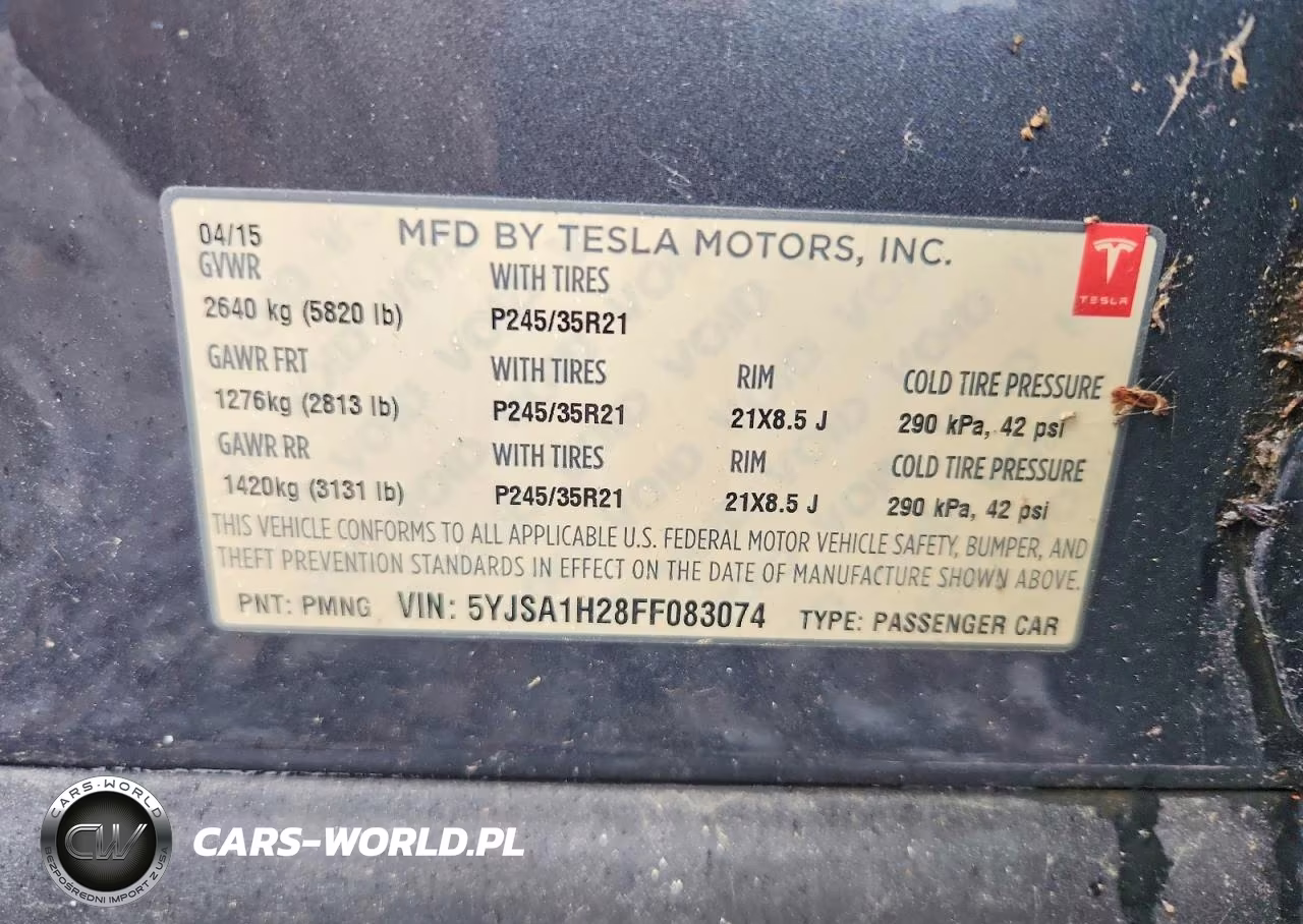 2015 Tesla Model S 85D VIN:5YJSA1H28FF083074 - 12