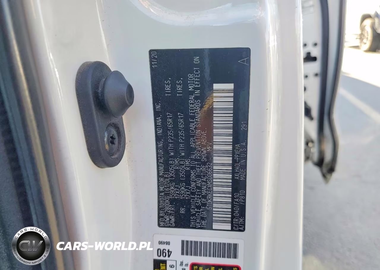 2021 Toyota Sienna Le VIN:5TDKRKECXMS006632 - 13