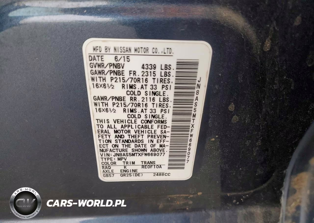 2015 Nissan Rogue Select S VIN:JN8AS5MTXFW669077 - 13