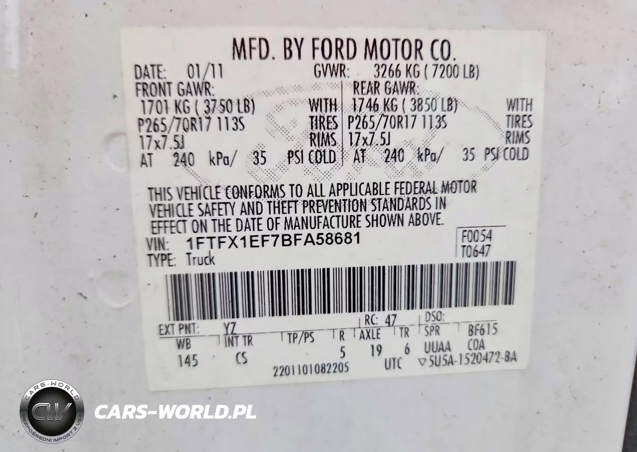 2011 Ford F150 Super Cab VIN:1FTFX1EF7BFA58681 - 12