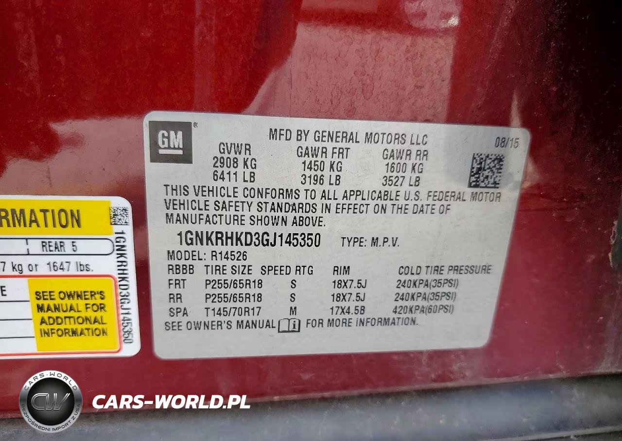 2016 Chevrolet Traverse Lt VIN:1GNKRHKD3GJ145350 - 13
