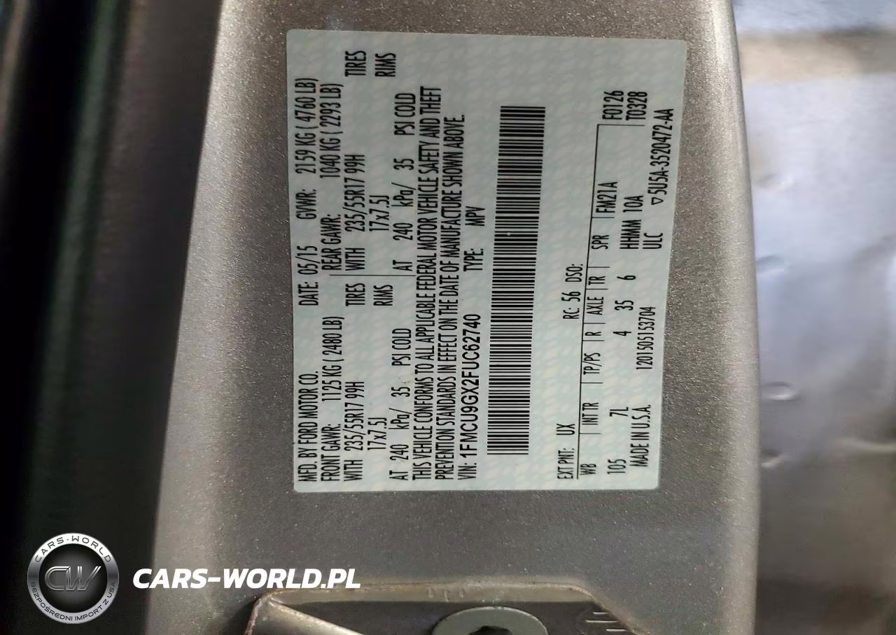 2015 Ford Escape Se VIN:1FMCU9GX2FUC62740 - 13