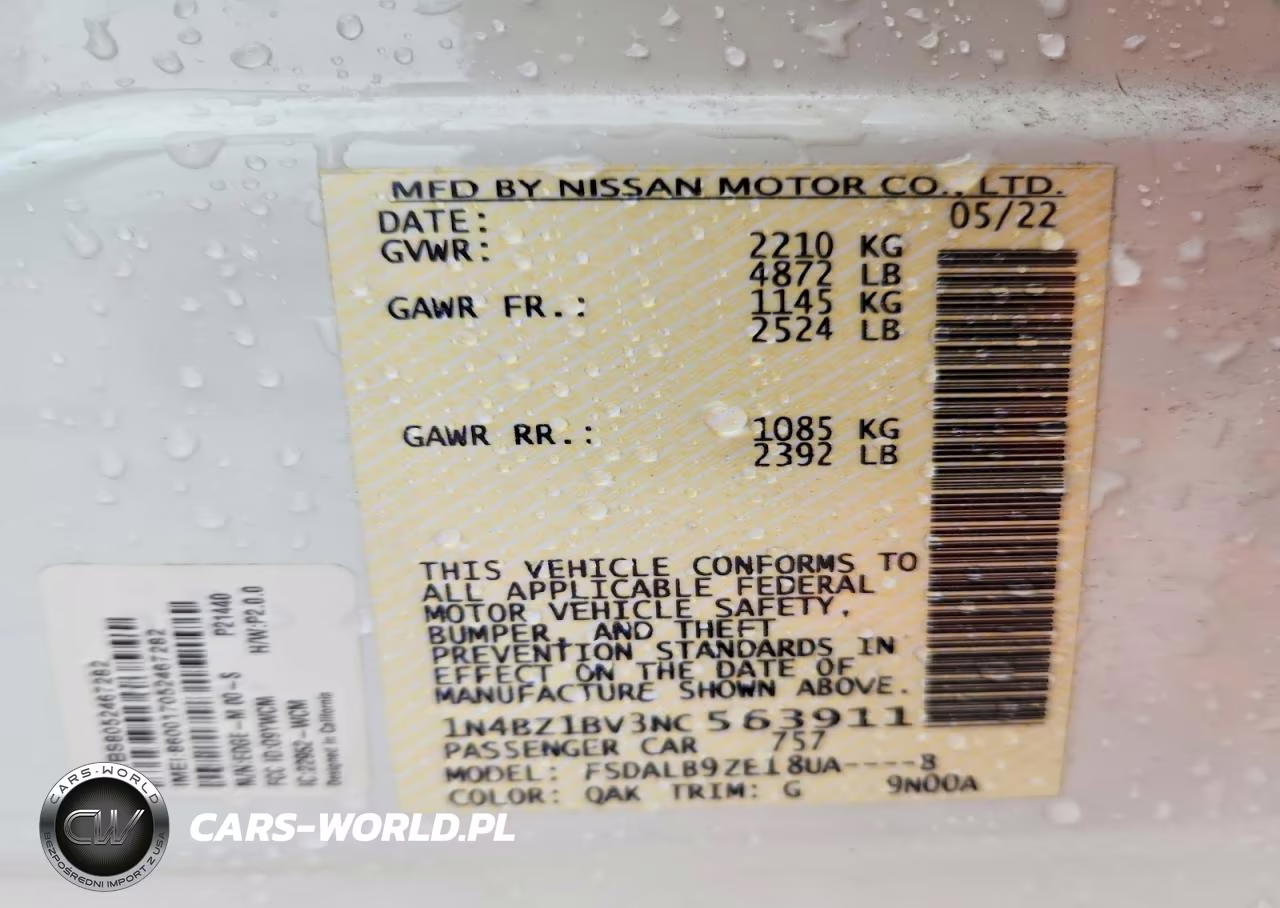 2022 Nissan Leaf S Plus VIN:1N4BZ1BV3NC563911 - 13
