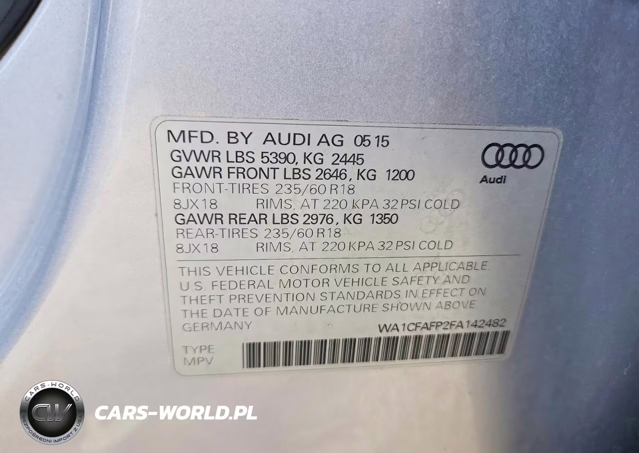 2015 Audi Q5 Premium VIN:WA1CFAFP2FA142482 - 12