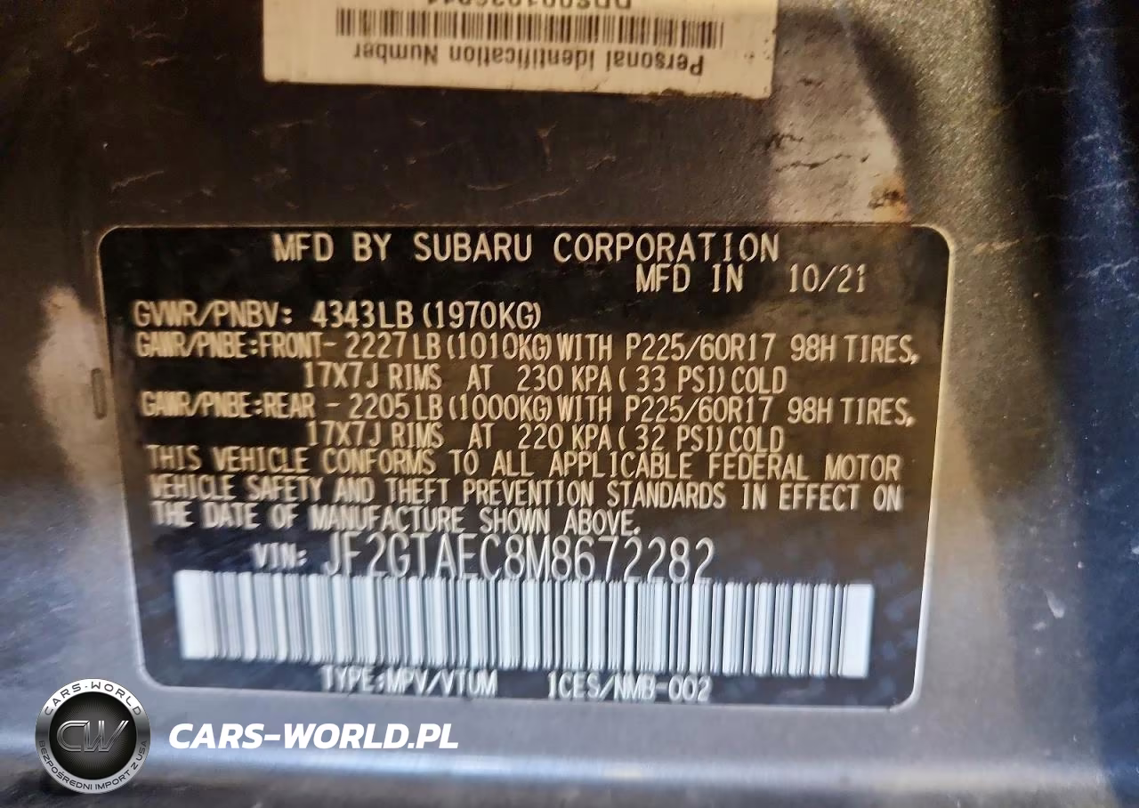 2021 Subaru Crosstrek Premium VIN:JF2GTAEC8M8672282 - 12