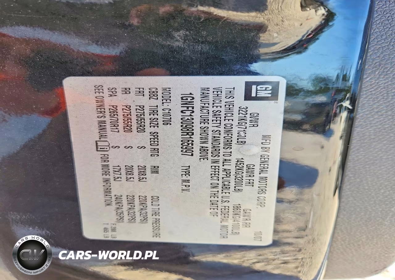 2008 Chevrolet Tahoe C1500 VIN:1GNFC13098R165997 - 13