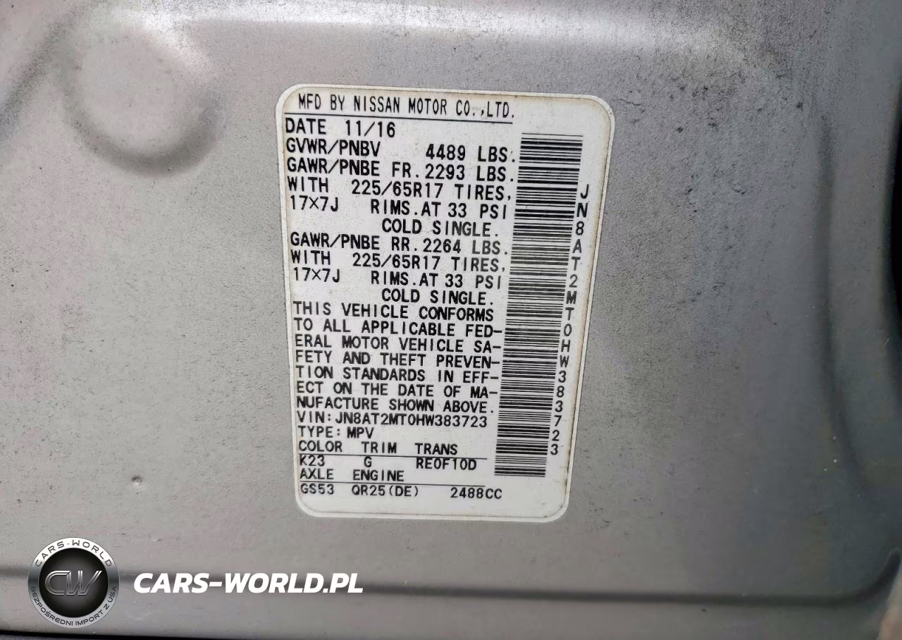 2017 Nissan Rogue S VIN:JN8AT2MT0HW383723 - 14