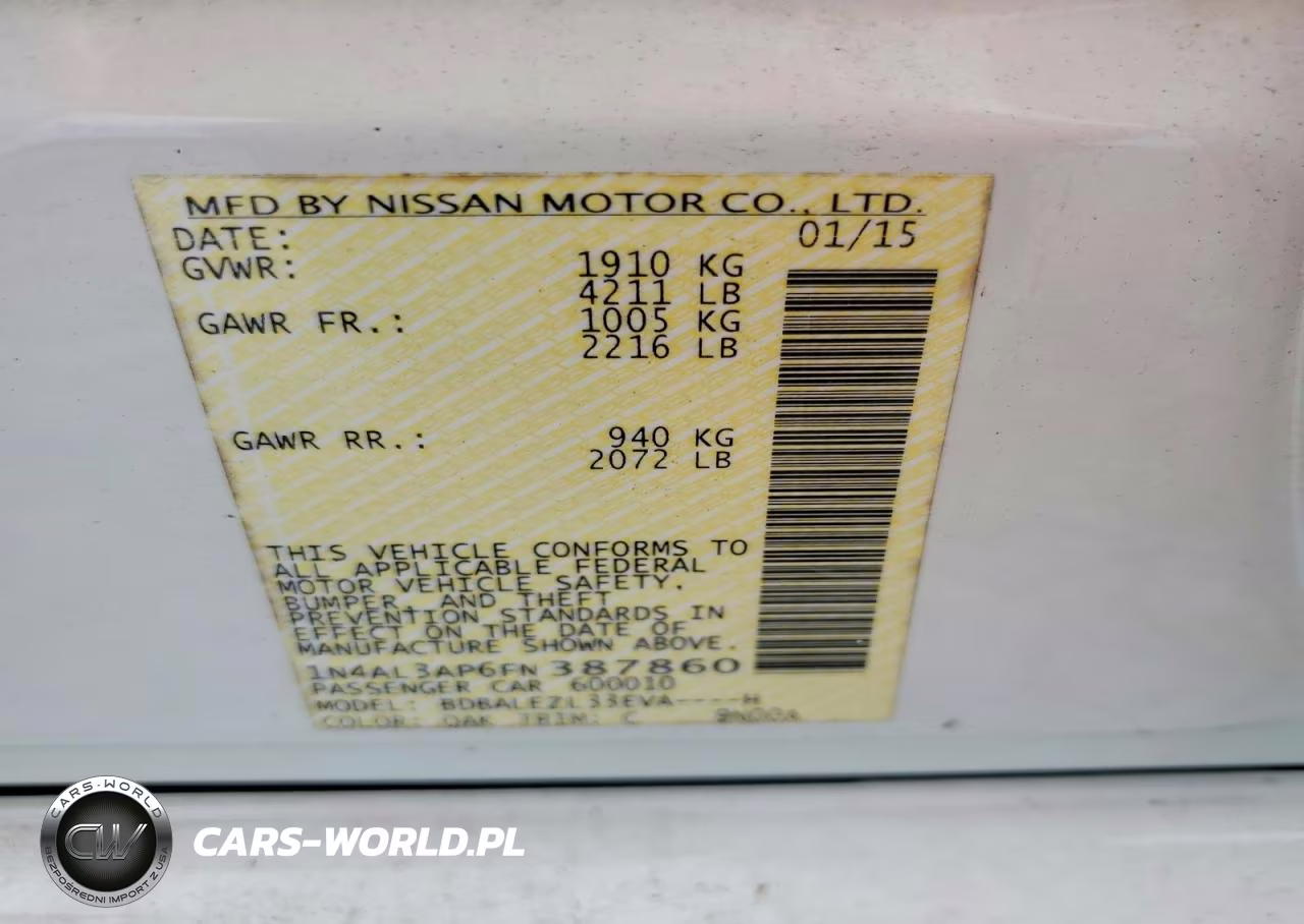 2015 Nissan Altima 2.5 S VIN:1N4AL3AP6FN387860 - 13