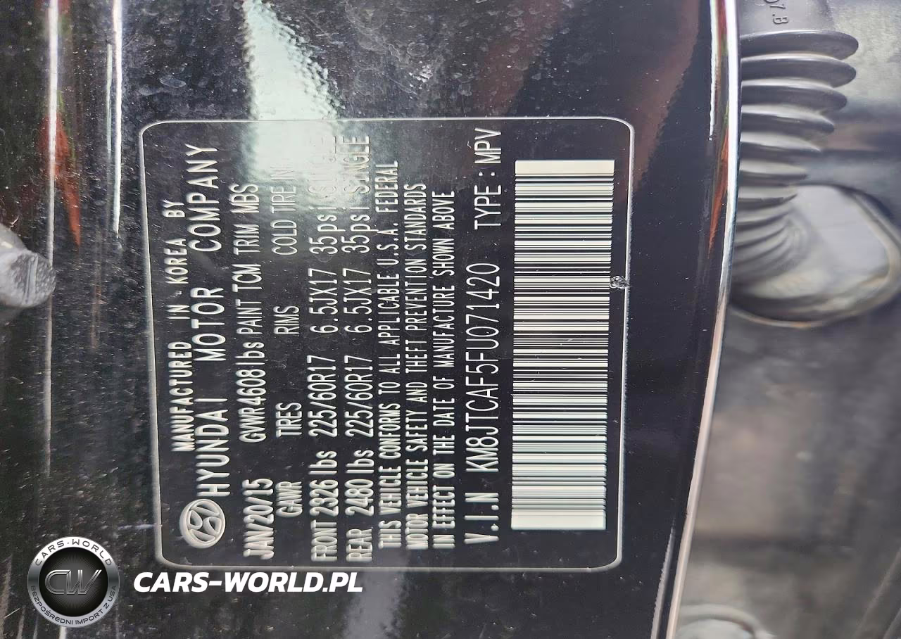 2015 Hyundai Tucson Gls VIN:KM8JTCAF5FU071420 - 13