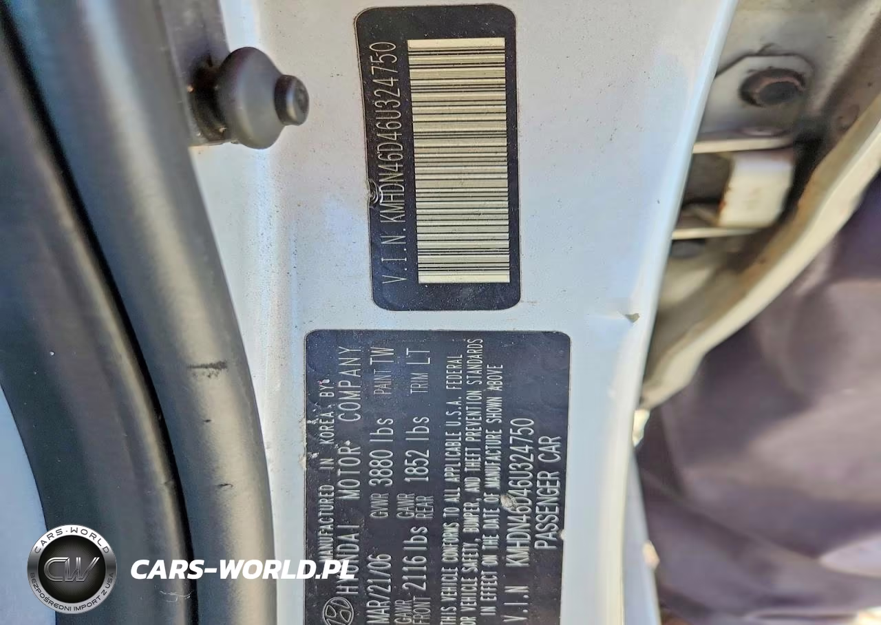 2006 Hyundai Elantra Gls VIN:KMHDN46D46U324750 - 12
