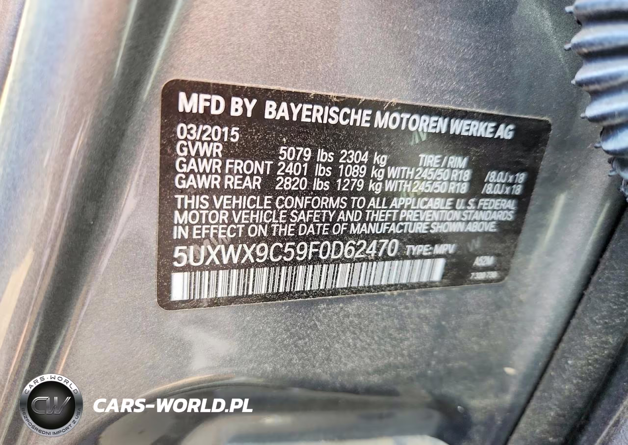 2015 BMW X3 xDrive28I VIN:5UXWX9C59F0D62470 - 12
