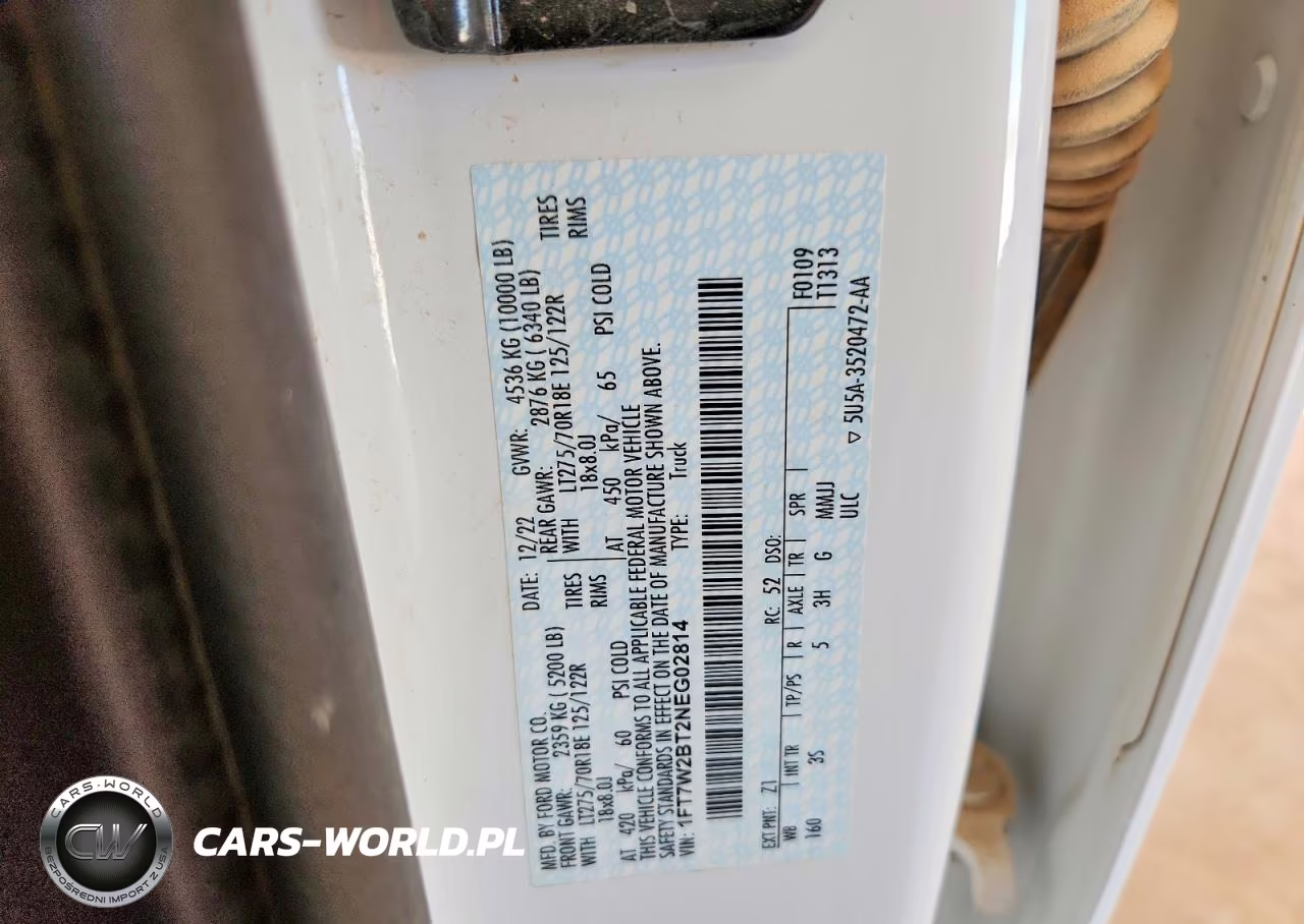 2022 Ford F250 Super Duty VIN:1FT7W2BT2NEG02814 - 12