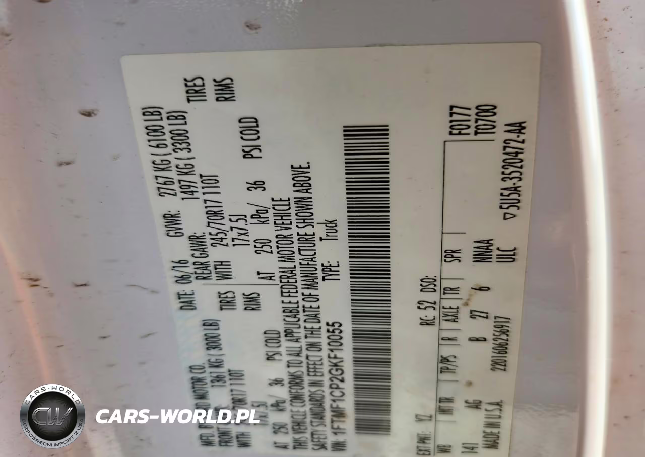 2016 Ford F150 VIN:1FTMF1CP2GKF10055 - 12