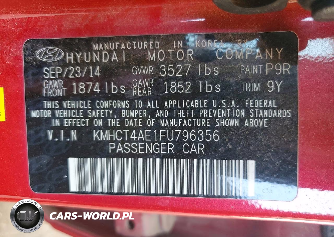 2015 Hyundai Accent Gls VIN:KMHCT4AE1FU796356 - 12