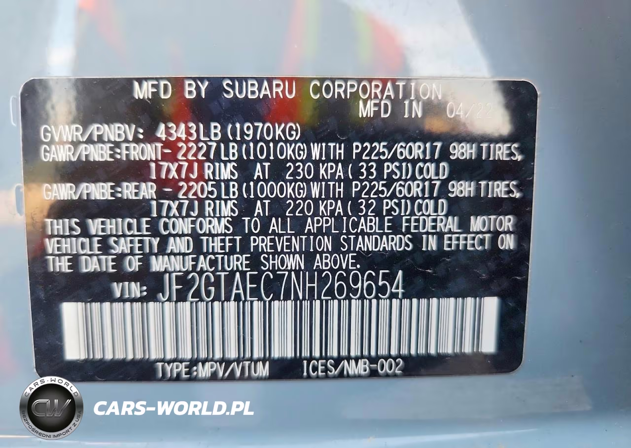 2022 Subaru Crosstrek Premium VIN:JF2GTAEC7NH269654 - 12