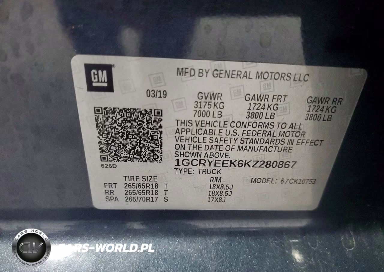 2019 Chevrolet Silverado K1500 Rst VIN:1GCRYEEK6KZ280867 - 13