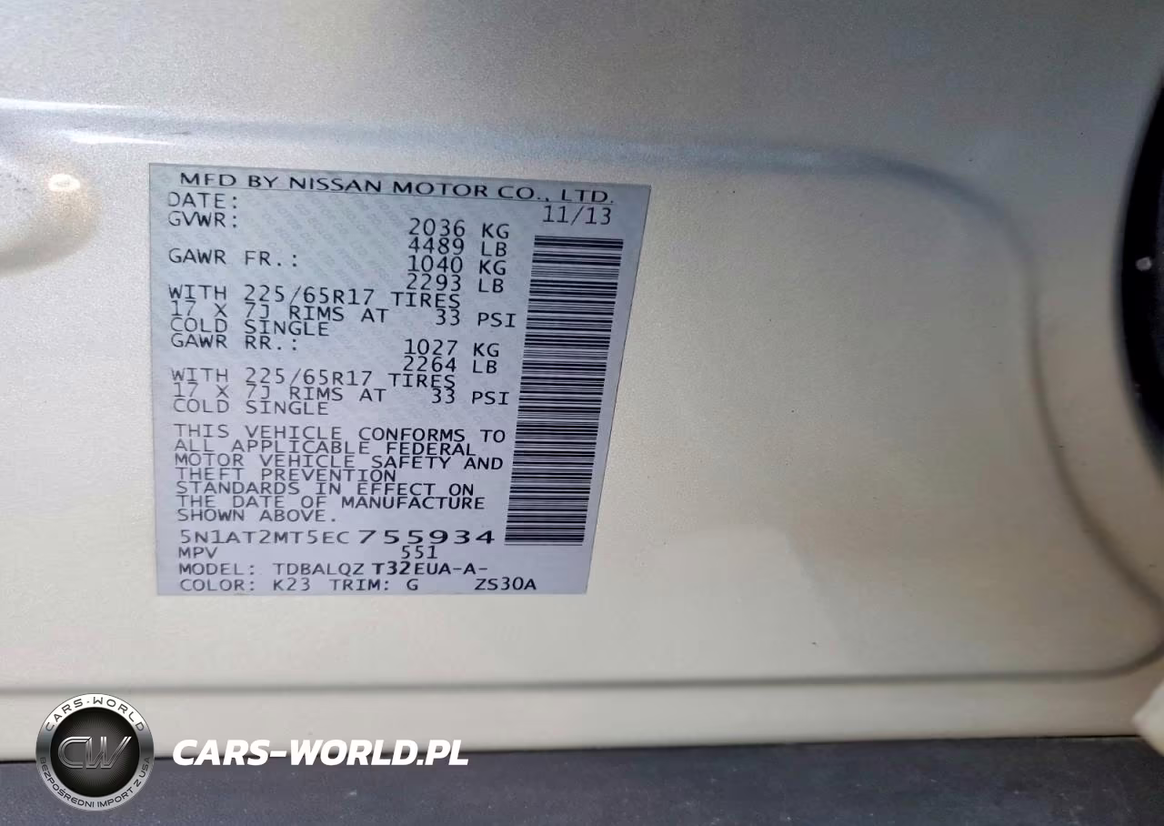 2014 Nissan Rogue Sv VIN:5N1AT2MT5EC755934 - 12