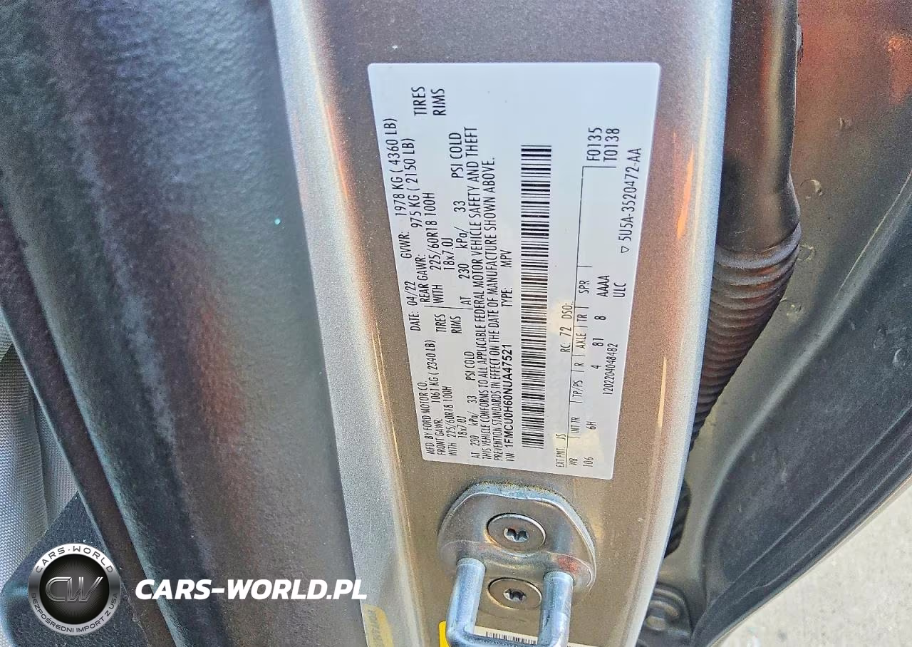 2022 Ford Escape Sel VIN:1FMCU0H60NUA47521 - 13