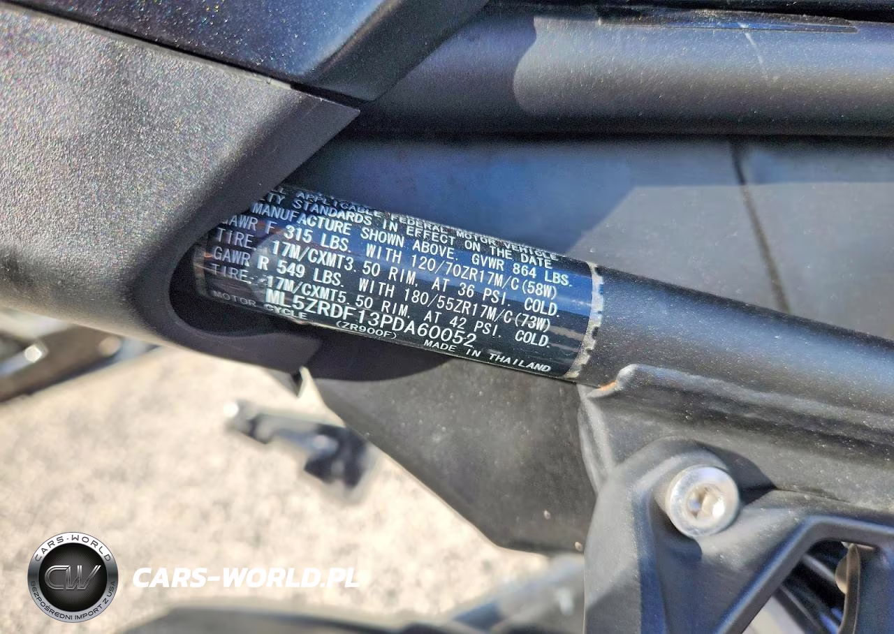 2023 Kawasaki Zr900 F VIN:ML5ZRDF13PDA60052 - 9