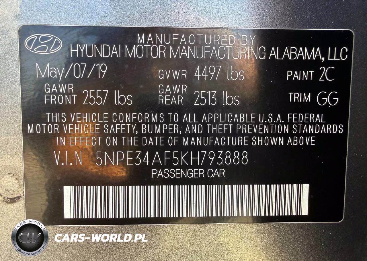 2019 Hyundai Sonata Sel VIN:5NPE34AF5KH793888 - 10