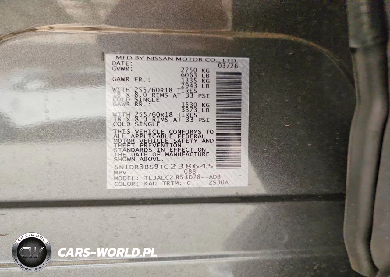 2026 Nissan Pathfinder Sv VIN:5N1DR3BS9TC238645 - 13