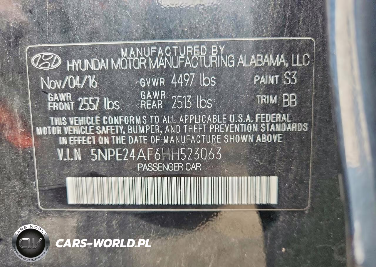 2017 Hyundai Sonata Se VIN:5NPE24AF6HH523063 - 13