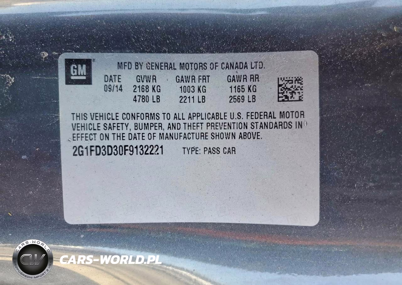 2015 Chevrolet Camaro 1Lt VIN:2G1FD3D30F9132221 - 12