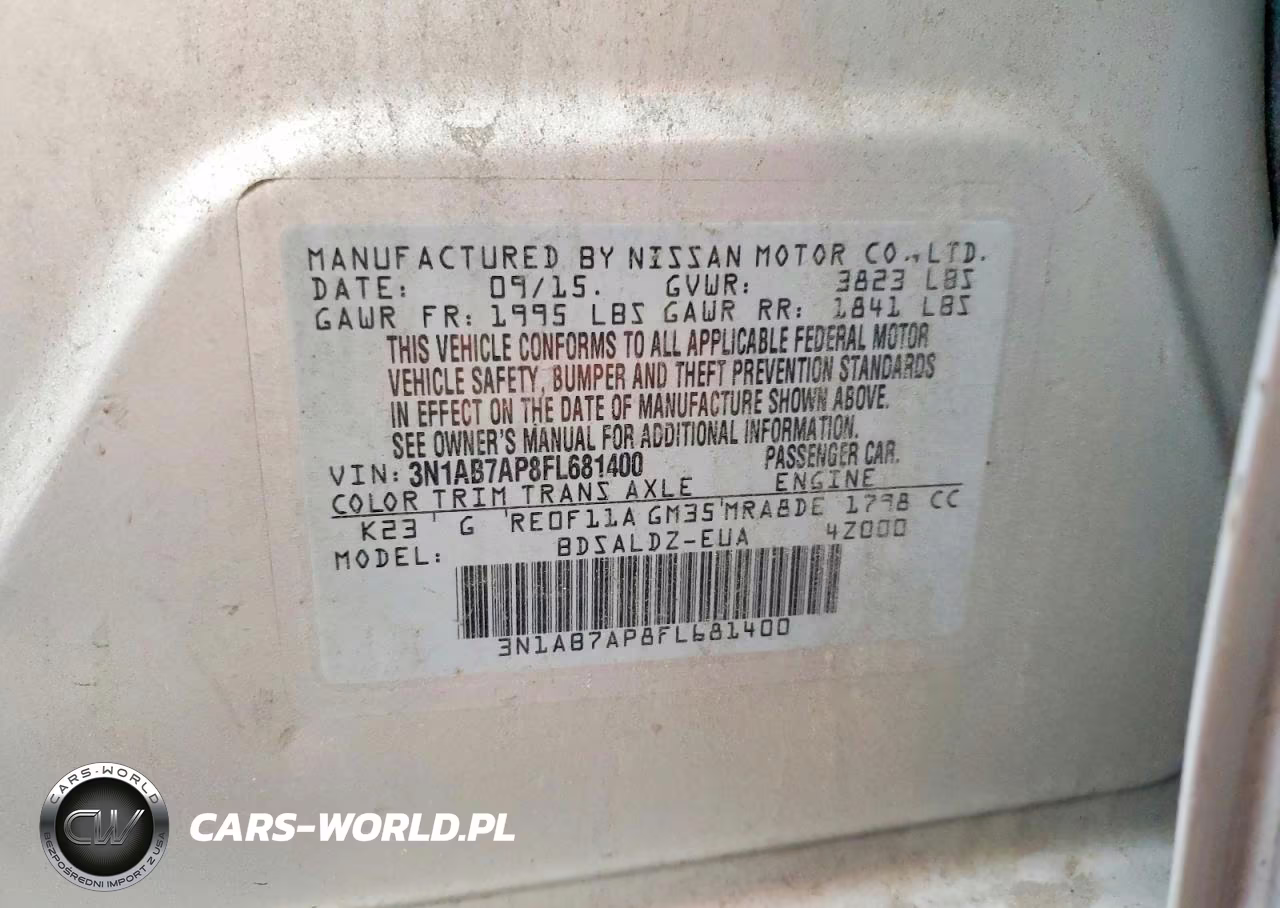 2015 Nissan Sentra Sv VIN:3N1AB7AP8FL681400 - 12