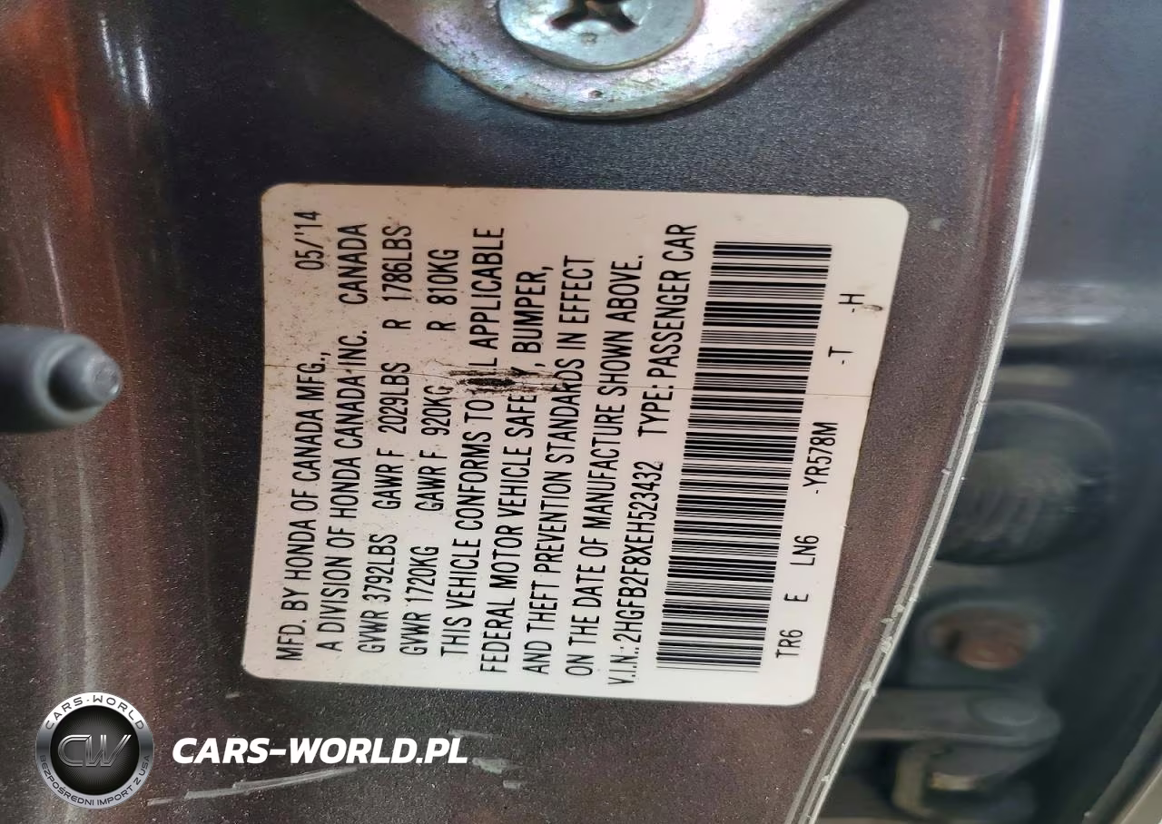 2014 Honda Civic Ex VIN:2HGFB2F8XEH523432 - 12