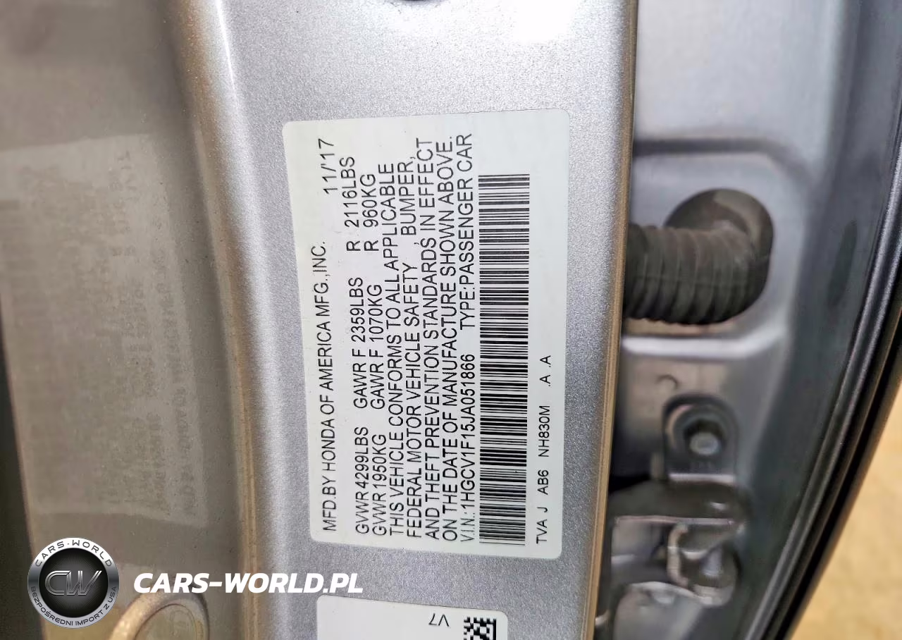 2018 Honda Accord Lx VIN:1HGCV1F15JA051866 - 12